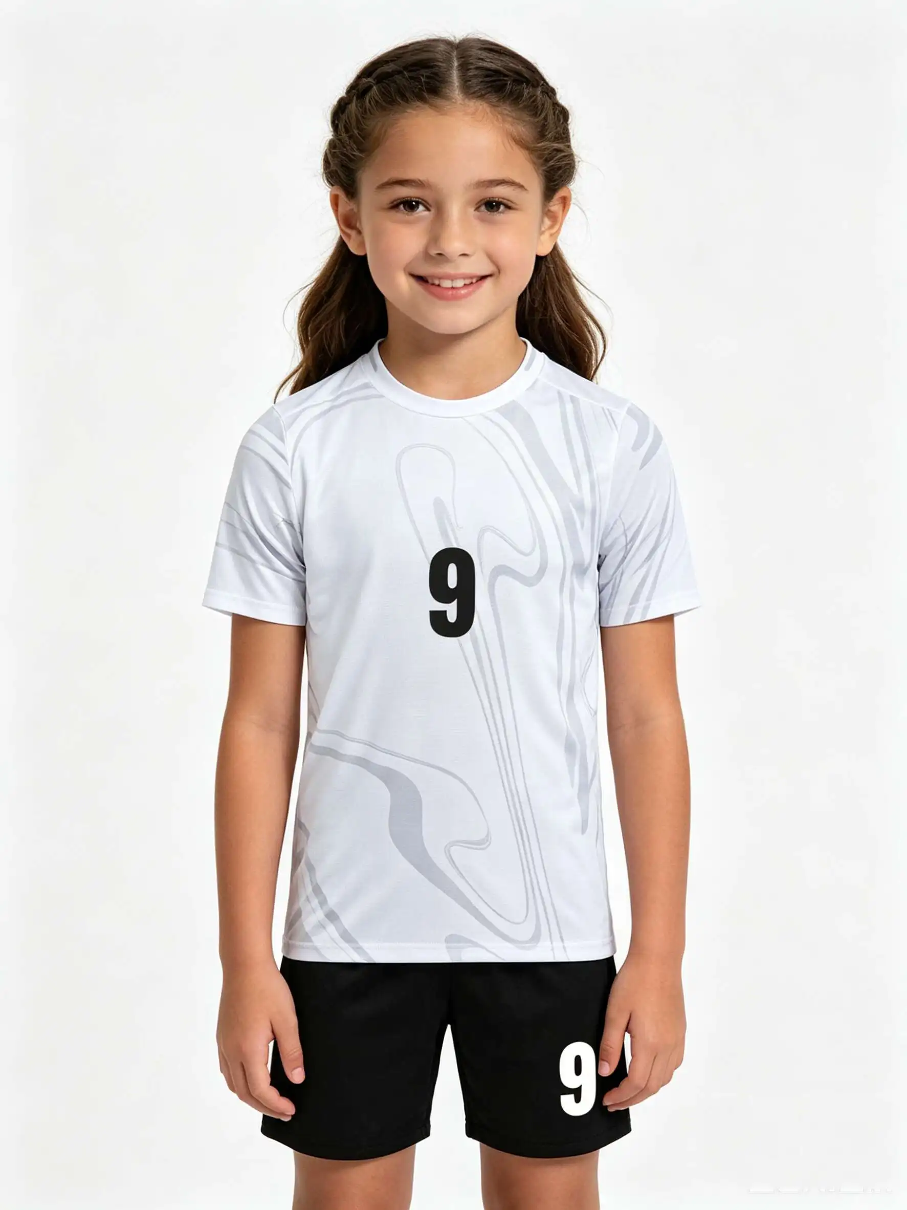 26/27 Unisex Blank  Jersey Set, Kids Adults Training Sportswear, Customizable for School Team Running Activities NO.1