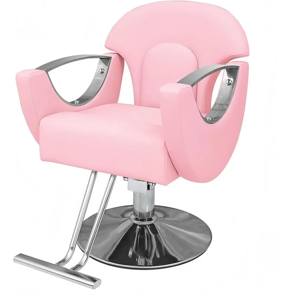 

Регулируемое гидравлическое кресло для салона с поворотом на 360 градусов ° Поворотный механизм, розовая и серебристая рамка