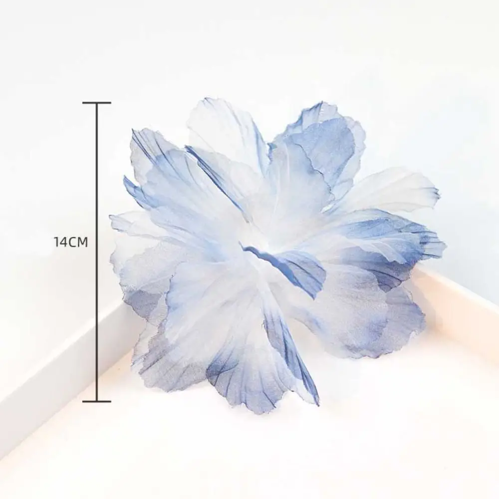 14 см 3D цветы из органзы градиент DIY кружевные нашивки аппликация аксессуары для свадебного платья шелковый цветок кружевная бейка швейные аксессуары