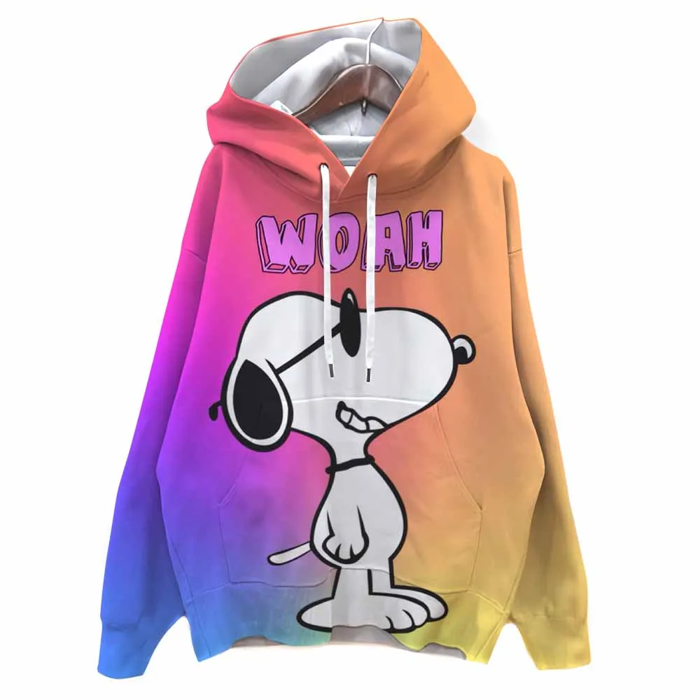 Snoopy print Womens Sweatshirt Crewneck Casual Pullover Autumn Streetwear All-Match Loose Clothing ﻿
