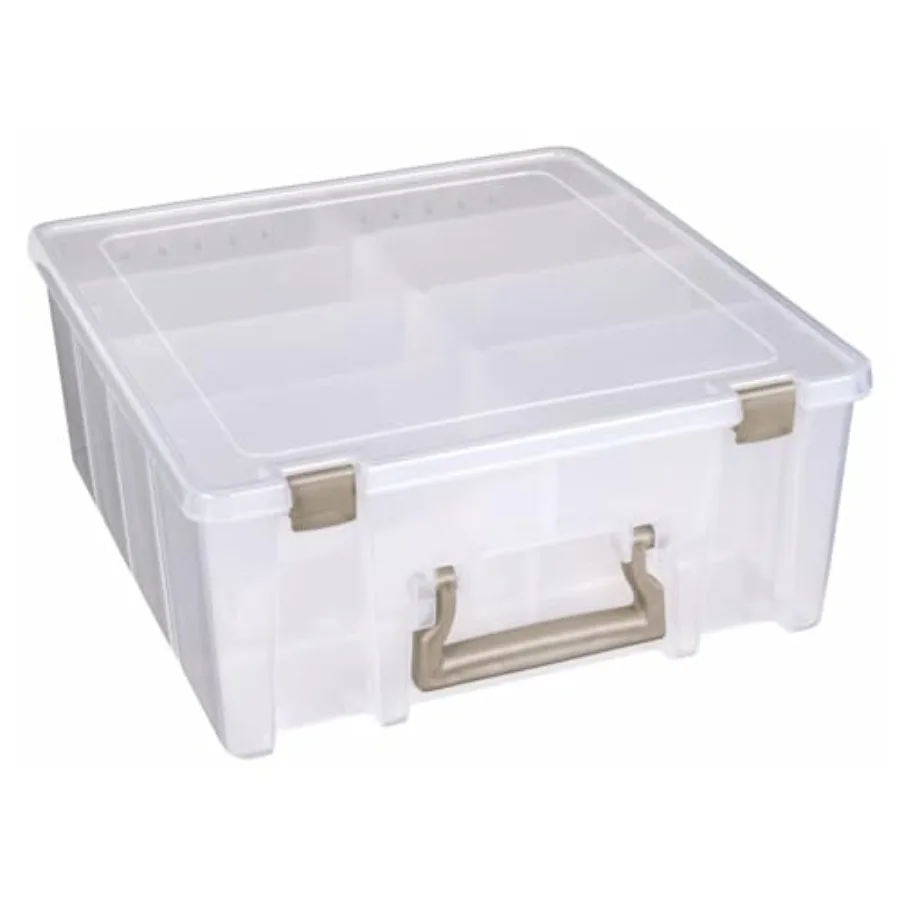 

Super Satchel Double Deep Compartment Box - Art Storage with 8 Removable Compartments Smart Closure for Craft Supplies