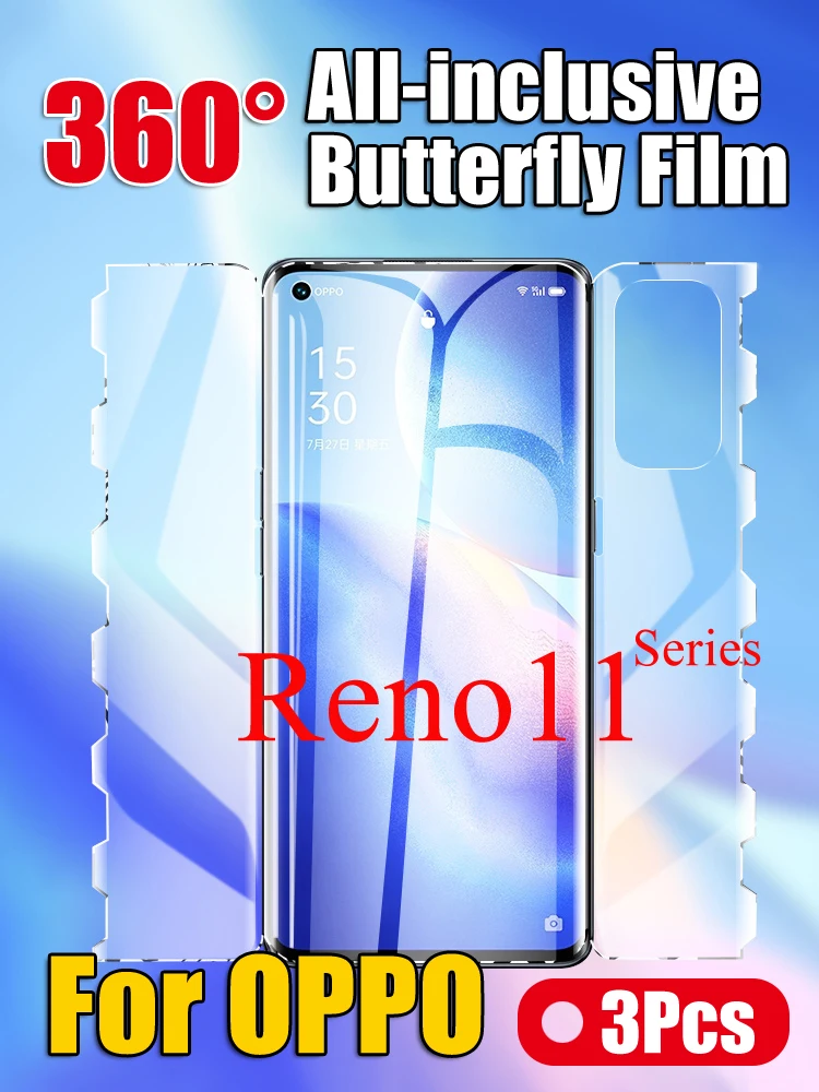 Reno11Pro Front Back Screen Protector For OPPO Reno11 Pro Soft Butterfly Hydrogel Film Full Screen Coverage