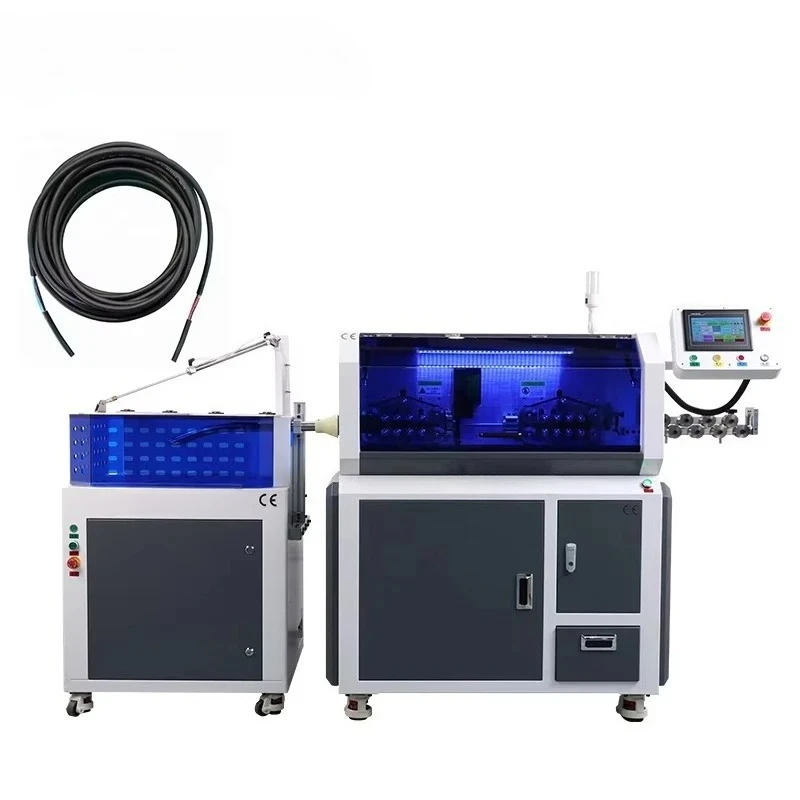 EW-05E+C High Efficiency 6-150mm² Wire Size Wire Cutting & Stripping Machine with Coiling Device Cable Manufacturing Equipment