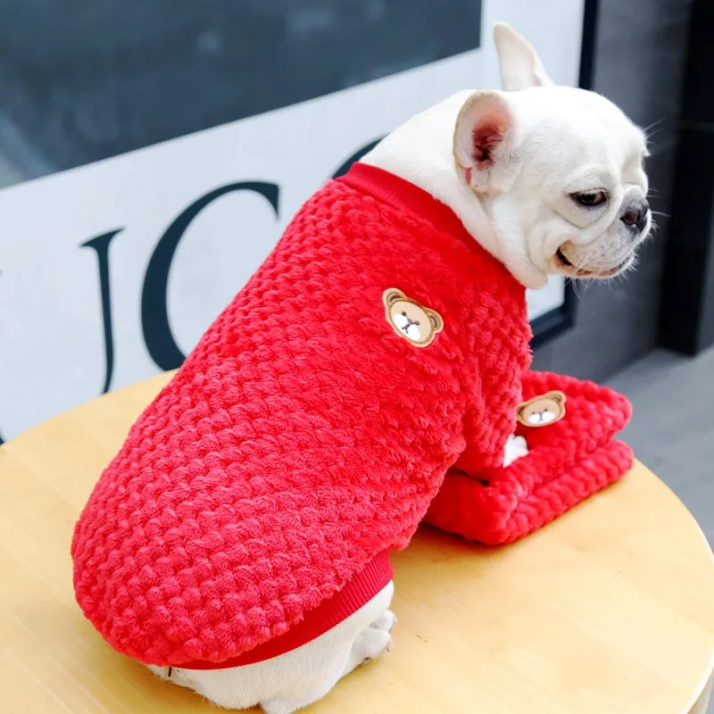 Fashion Dog Hoodies Plush Dog Pullovers Cute Soft Puppy Clothes Warm Cat Hoodies Pet Sweatshirts Chihuahua Costumes Dog Clothes