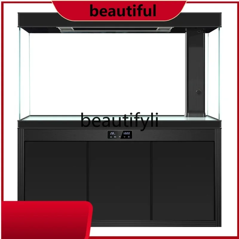 

Ultra-white glass fish tank Large floor-to-ceiling entrance ecological tank Bottom filter goldfish tank H