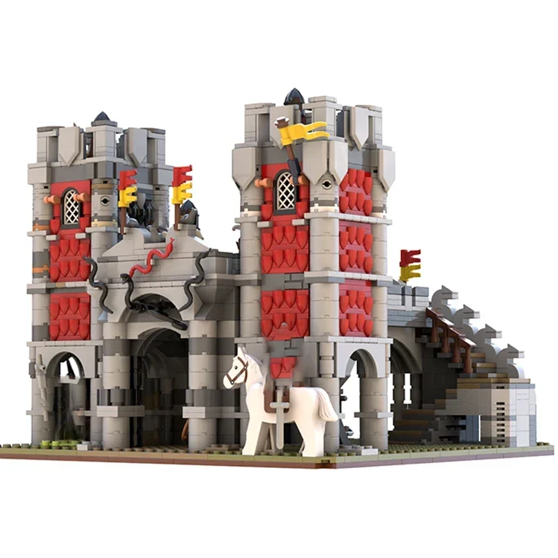 Moc-bloques de construcción de Castillo de serpiente roja, modelo de fortaleza, ladrillos técnicos, montaje de bricolaje, juguetes de construcción para niños, regalos de vacaciones