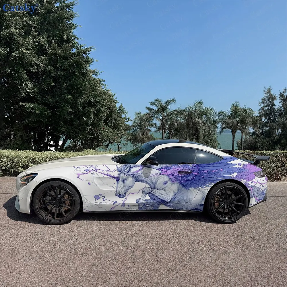 2 piezas de Vinilos Decorativos para Autos con Diseño Artístico Audaz, Resistentes a la Decoloración y Duraderos, que Mejoran la Estética del Vehículo, Modelo Dark Nightmare Thunder Wing