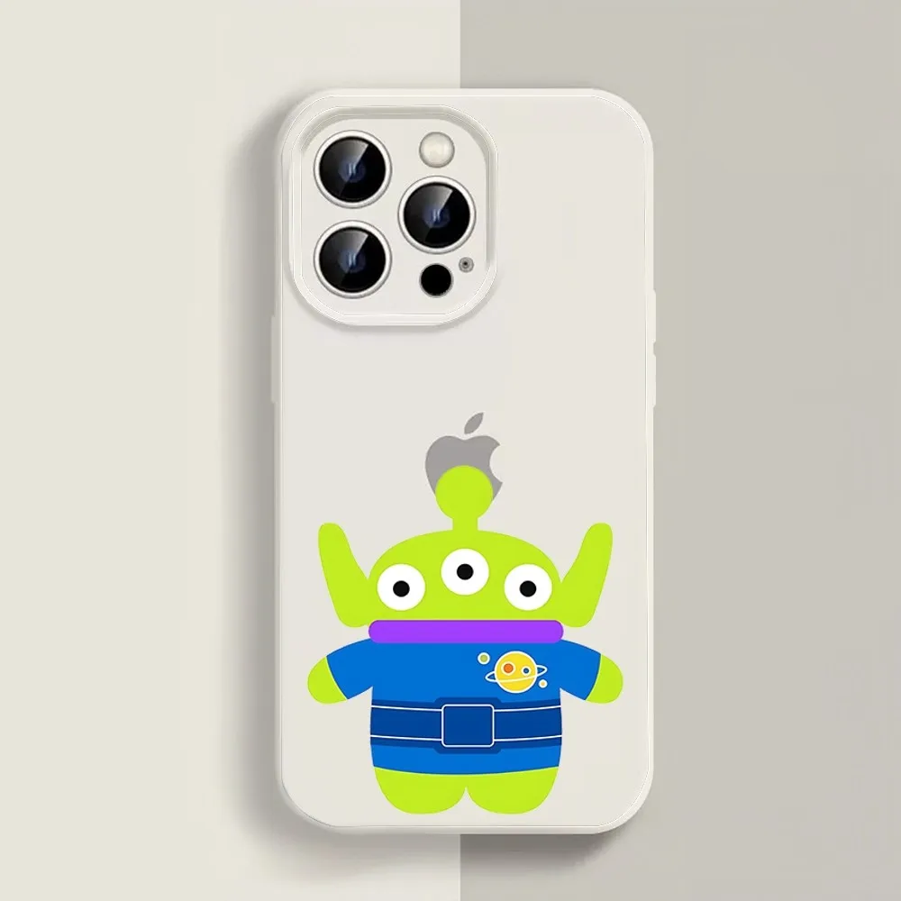 A-alien casing ponsel t-toy pria hijau kecil t-toy Stor untuk Iphone 11 13 14 15 16 Pro Max X Xr Xs Max Se2020 12 casing penutup putih mini