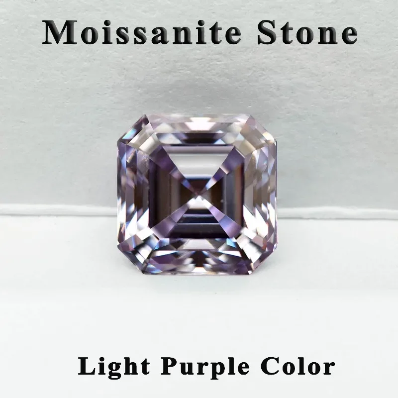 Moissanit-Stein, Asscher-Schliff, Wassermelonenrot, VVS1, DIY-Ring, Halskette, Hauptmaterialien, bestandenem Diamanttester-Zertifikat – Detail 39