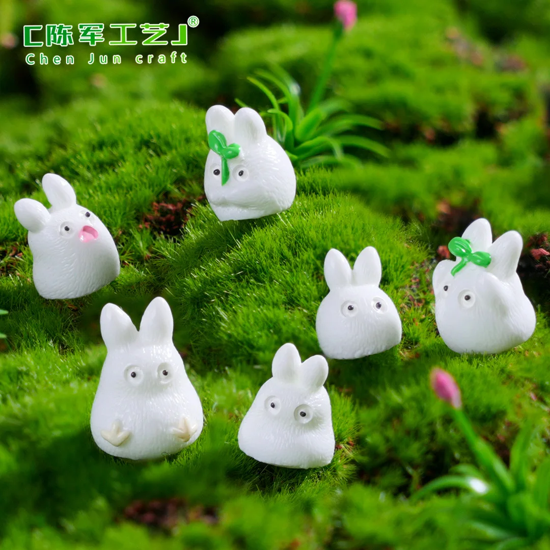 6pcs Little Luminous White Elf Garden Miniature Toy Unique Creativity Decoration DIY Handicraft Accessories