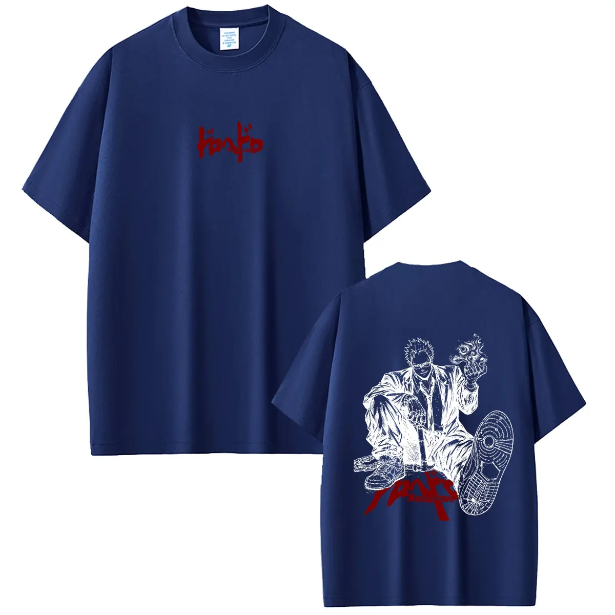 Anime Kengan Ashura Tokita Ohma T-Shirts für Männer, Lässige Hochwertige Weiche Baumwoll-T-Shirts für Männer und Frauen, Vintage Manga Oversized T-Shirt – Detail 5