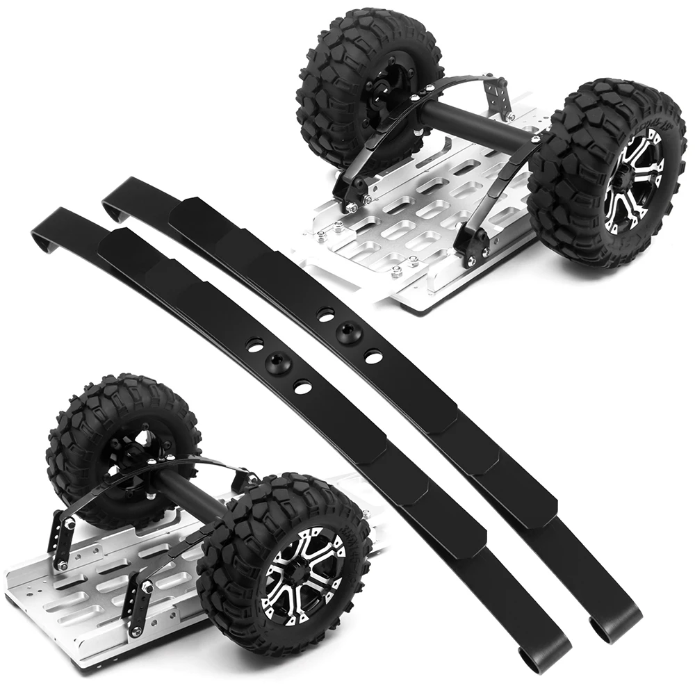 Yeahrun 1 par de simulação de metal suspensão folha mola chassi highlift para 1/10 d90 RC-4WD rc crawler peças do carro