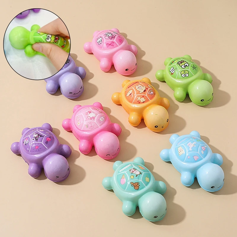 1Pcs Cartoon Sanrio Pattern Turtle Slow Rebound Decompression Toy Keychain Cute Turtle Keyring Bag Pendant Accessories Gifts