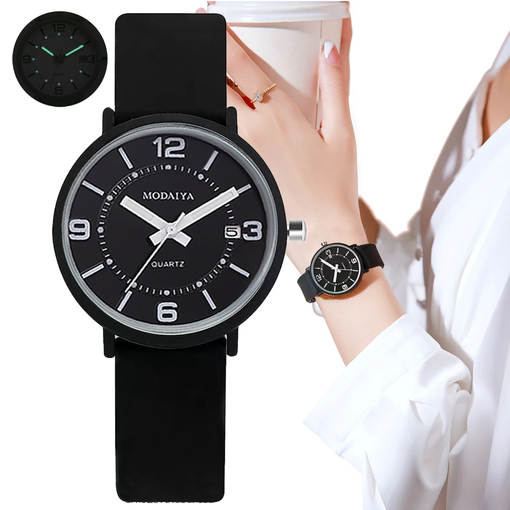 

Fashion Simple Brands Women's Quartz Watch Minimalist Luminous Calendar Waterproof Watches Sports Silicone Strap Girls Gifts