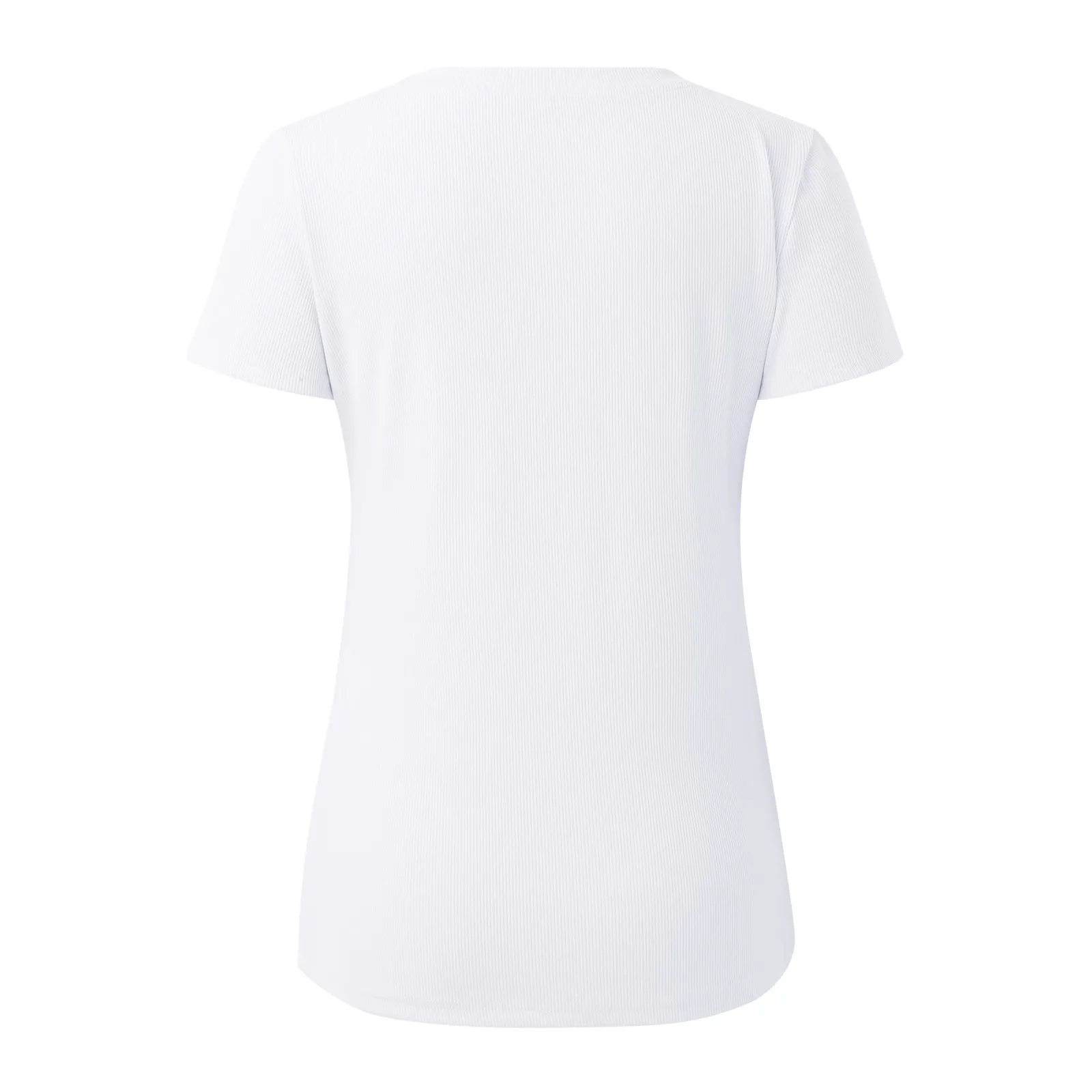 Camiseta de malha com nervuras para mulheres, tops slim fit, camisas monocromáticas, manga curta, colarinho quadrado, camisetas femininas, roupas de treino, verão