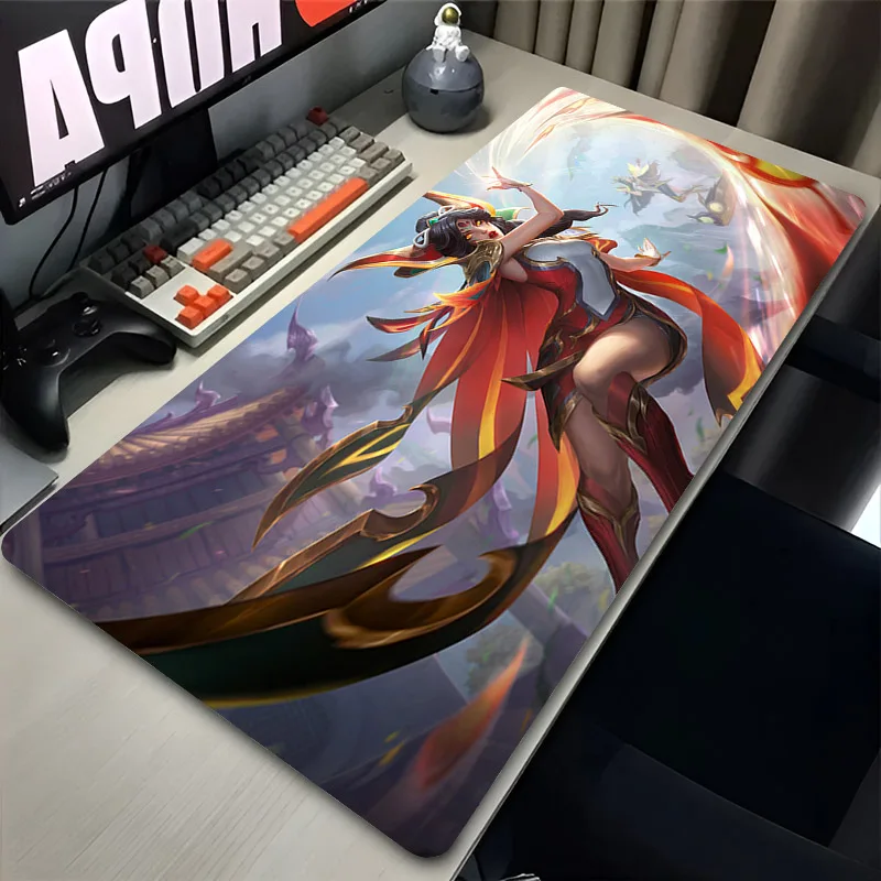 

Gamer Mousepad Xayah League of Legends Anime Mouse Pad PC Game Cabinet Table Mat 900x400 Large Mouse Mats Gaming Office Carpet