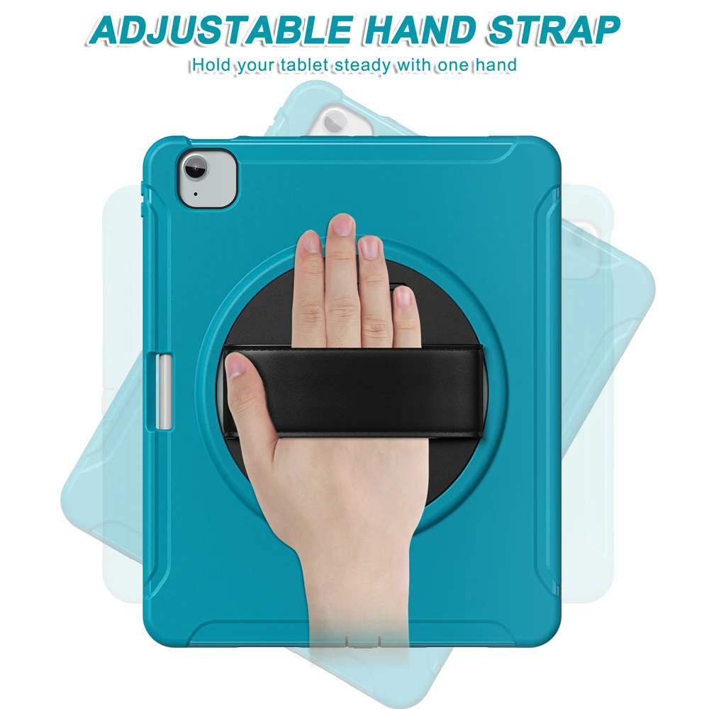 حافظات لجهاز iPad Air13 Air 13 2025 2024 M2 M3 حافظة iPad Pro 12.9 5th 6th 4th 3rd A2379 غطاء دوار بحزام اليد PC Shell #5