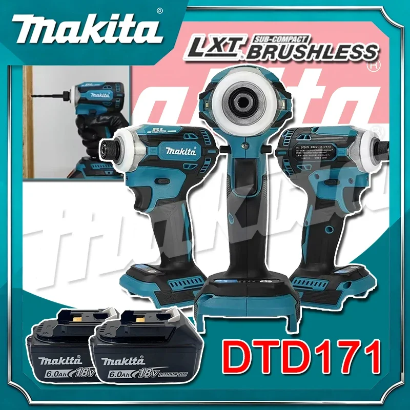 

Аккумуляторный ударный шуруповерт Makita DTD171 с бесщеточным двигателем, 18В, без АКБ и ЗУ, только инструмент