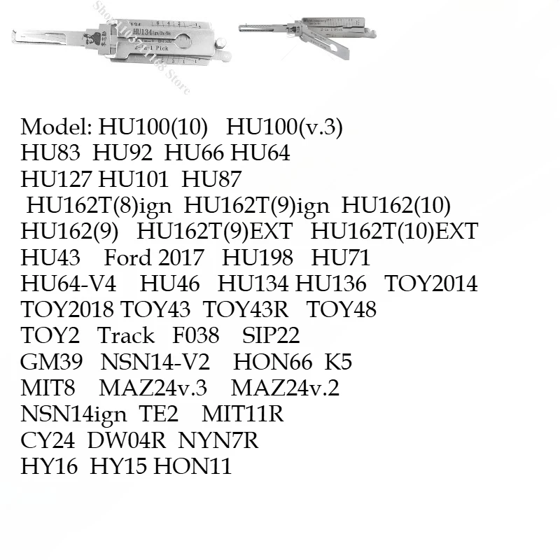 Repair Tools Lishi HYN7R HU100 HU101 HU87 HU71 HU134 TOY2018 TOY2014 SIP22 HON66 GM39 MIT8 MAZ24 NSN14 2in1 Decoder and Pick
