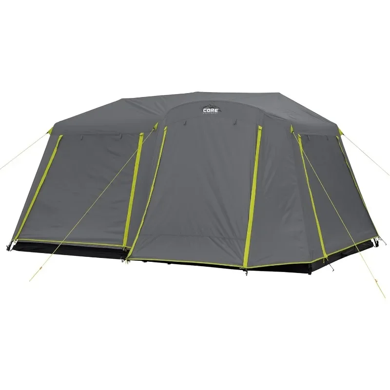 CORE Large Multi Room Tent for Family with Full Rainfly for Weather and Storage for Camping Accessories | Portable Huge Tent