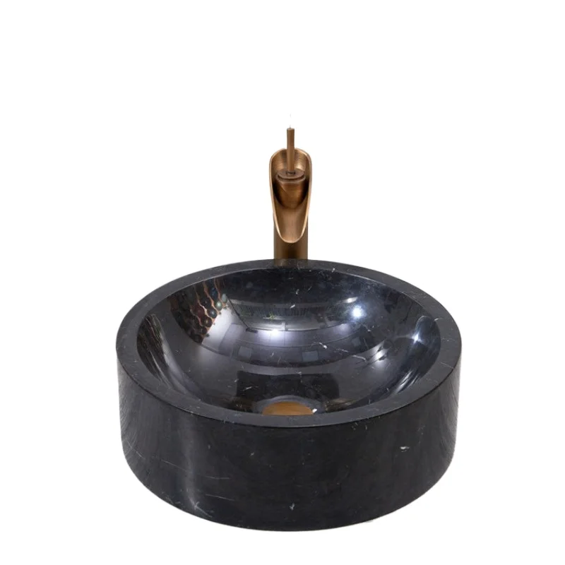 

Sanitary Ware Modern Black Marble Washbasin Hotel Bathroom Counter Basin Washbasin