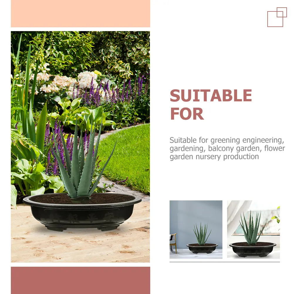 

4 Pcs Large Flower Pot Gardening Bonsai Planter Oval Pots Plastic Planting Succulent Indoor