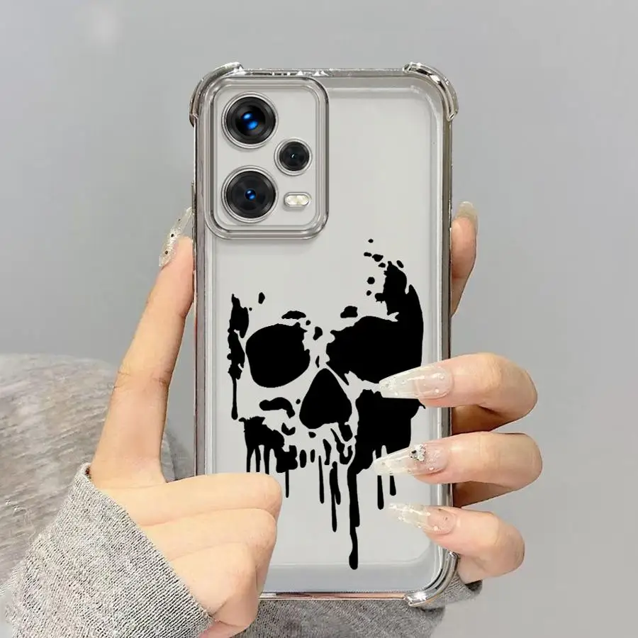 حافظة هاتف لهاتف Redmi Note 9S 10 Lite 11 12 13 10 Pro 14 Pro Plus 11s 10s غطاء ناعم جمجمة رائعة مرعبة #3