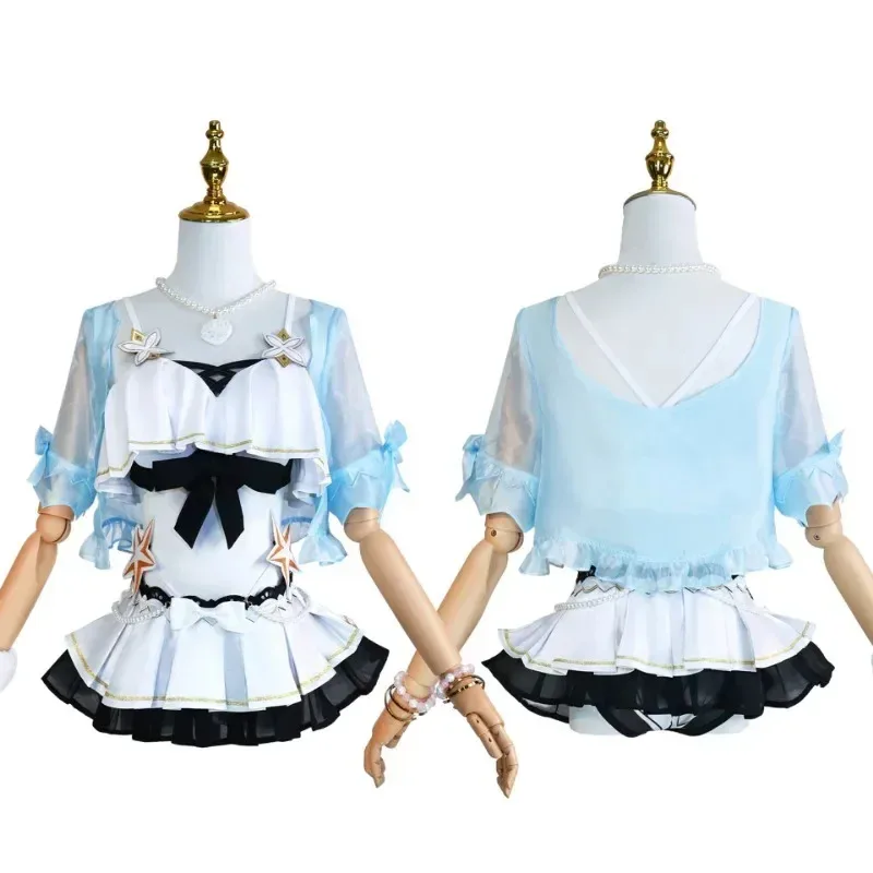 アニメゲーム Honkai Impact 3 エリシアコスプレ衣装水着ビキニトップスショートスカート女性のセクシーな素敵な夏のパーティー制服 cm;5