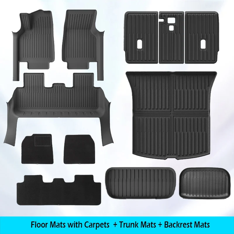 Vloermatten met Instaplijsten Bescherming Strip voor Tesla Model Y Juniper 2025 2026 All-weather Floor Cargo Liner Kofferbak Rugleuning Pad