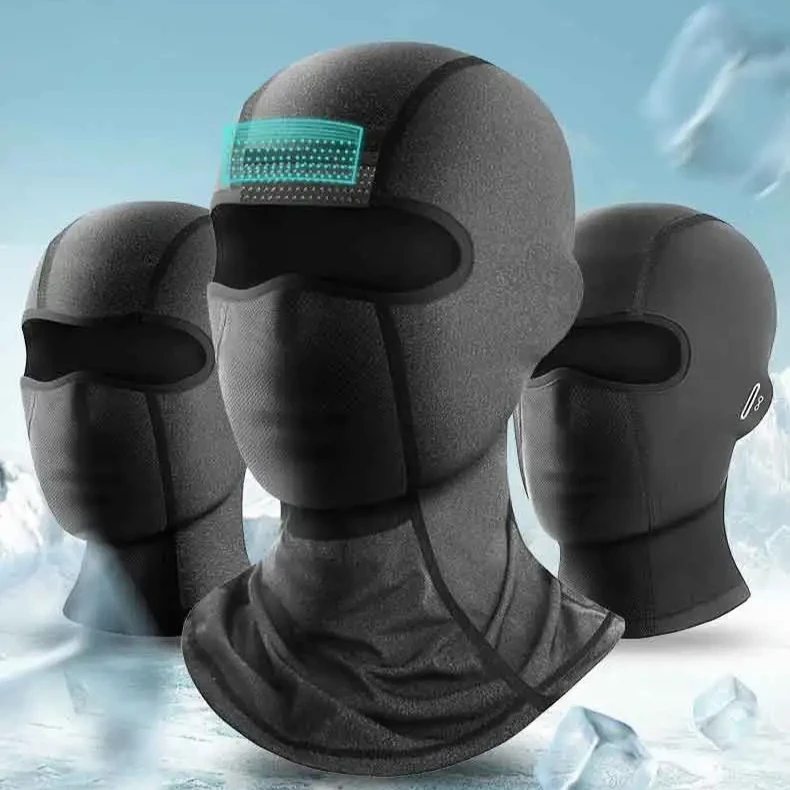 New Cycling Ice Silk Mask Balaclava UV Protection Face Mask Motorcycle Head cover Outdoor Ice Silk Quick-Drying Full Face Mask L