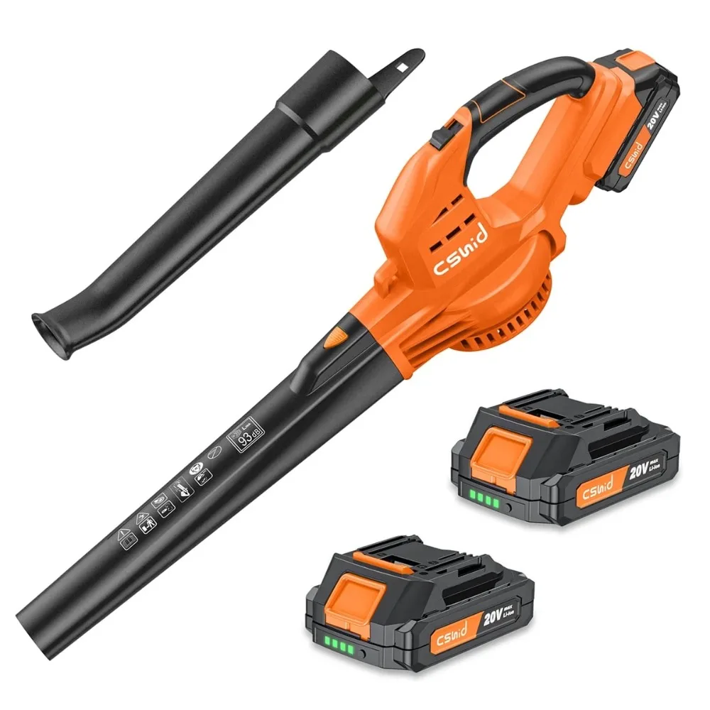 

Leaf Blower, 20V Cordless Leaf Blower with 2 x 2.0 Ah Battery & Charger, Electric Leaf Blower for Lawn Care, 2 Speed Mode