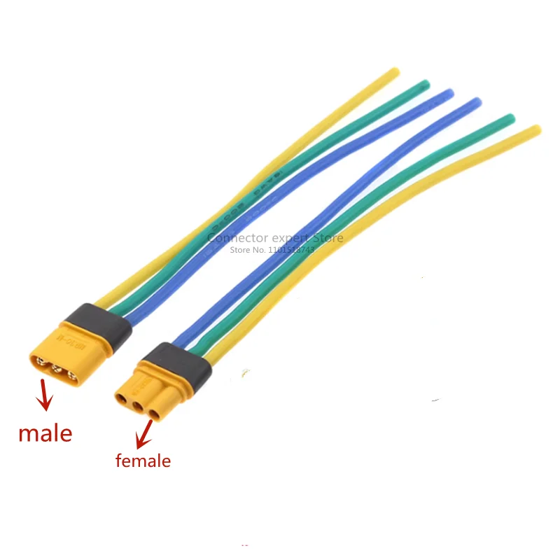 Amass MR30-M/FB Male and Female Model Aircraft Plug and Socket Three Hole Three Core with Sheath Solder Wire Type
