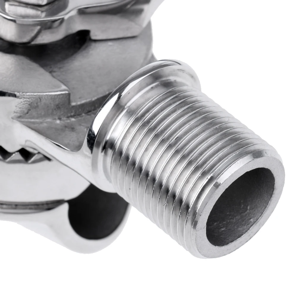 Stainless Steel Boat Antenna Base with Rail Clamp Fits 1 Inch Pipe for VHF Marine Use