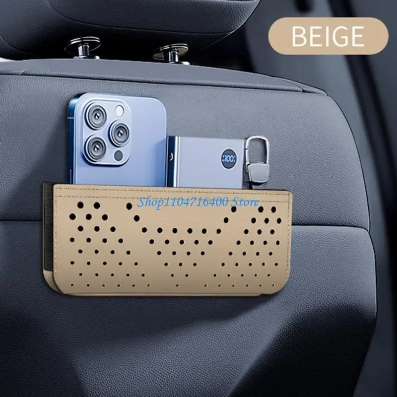 

y1gd Vehicle Interior Mesh Organizers Storage Pouches Adhesive Phone Pocket for Efficient Space Utilization Easy Organization