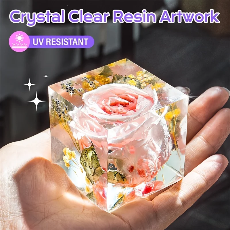 Epoxy Resin Kit Crystal Clear High Gloss Self Leveling Bubble Free Not Yellowing Easy to Mix 1:1 for Coating&Casting,DIY Crafts