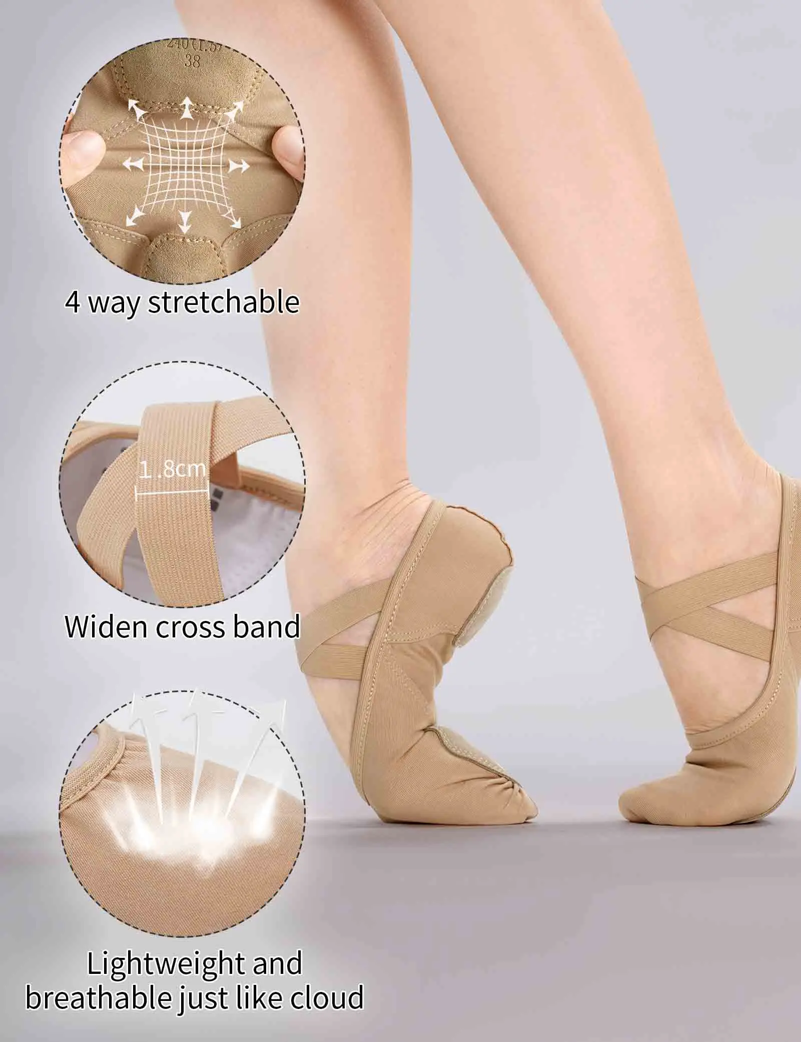 Chaussures de Ballet professionnelles très extensibles pour femmes, chaussures de danse ultralégères, ballerines à semelle souple, confortables, résistantes à l'usure, antidérapantes