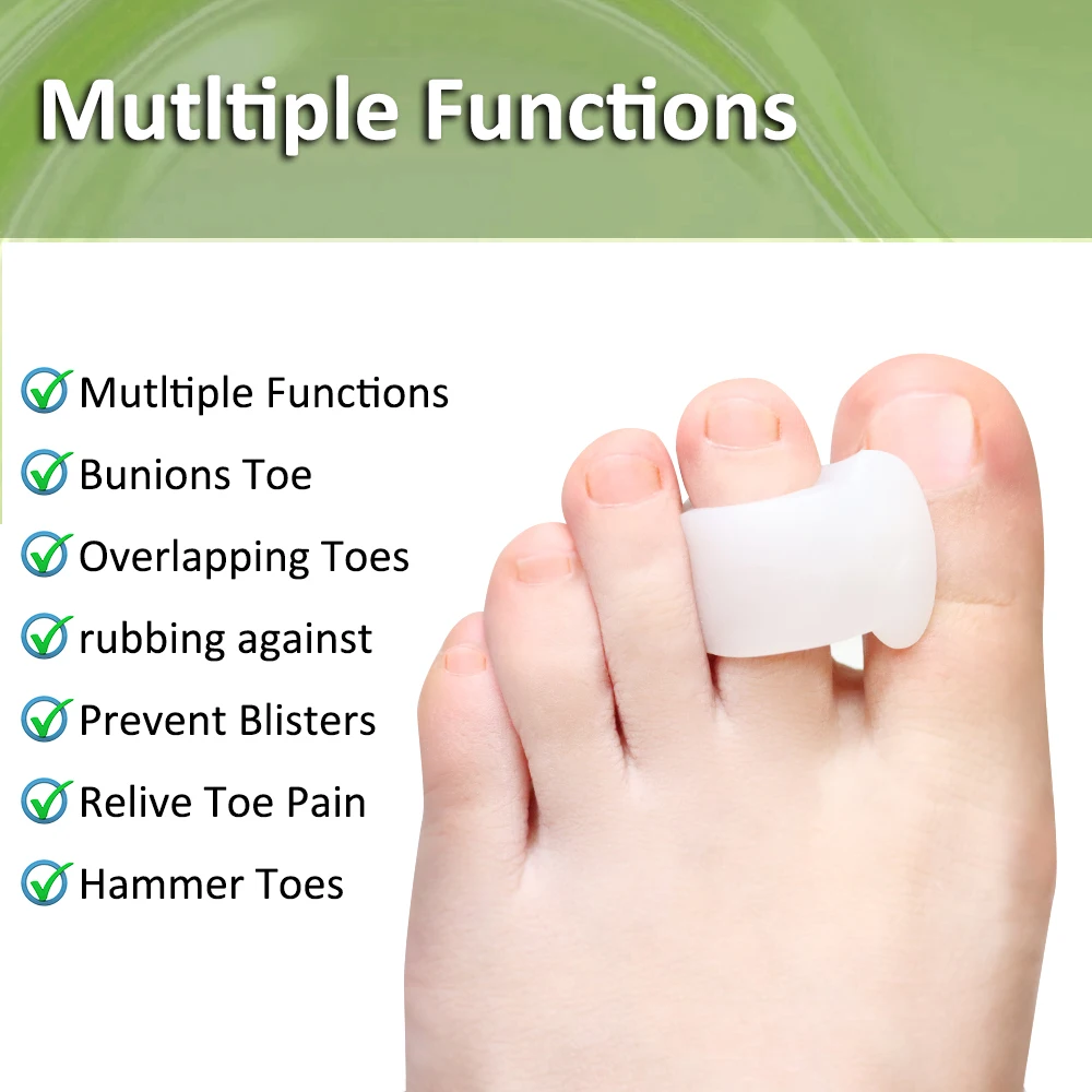 Pexmen 2Pcs/Pair Gel Big Toe Separator for Overlapping Toes Bunions Big Toe Alignment Corrector and Spacer Foot Protector