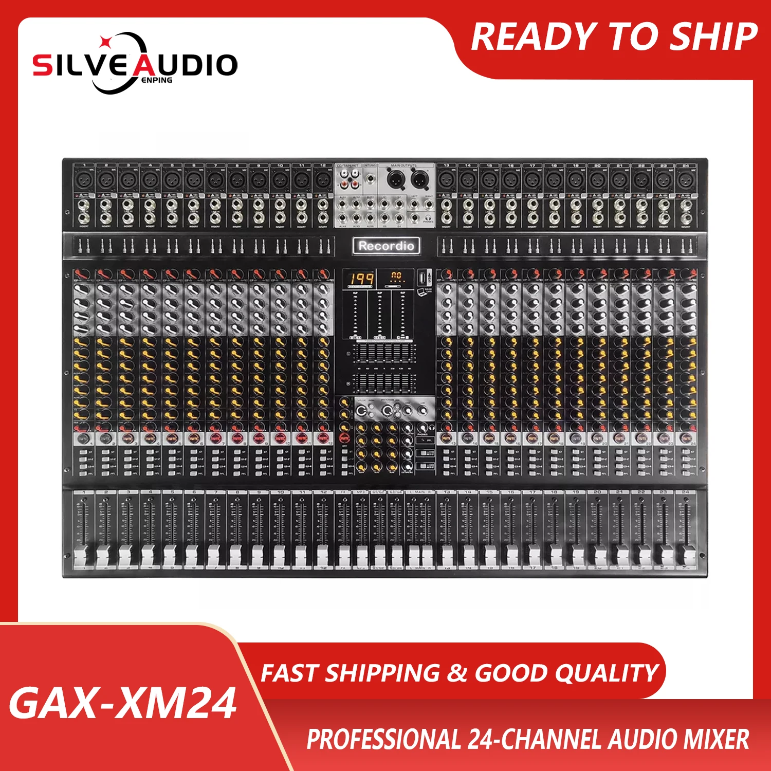 

GAX-XM24 Professional 24-channels USB Audio Mixer with AUX Recording Stage DJ Audio Console Mixer