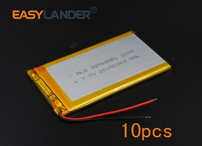 

10pcs 3.7V 2100mAh 395089 Polymer Li-ion Battery For Bluetooth Notebook Tablet PC PDA E-Book Power Bank Portable DVD GPS