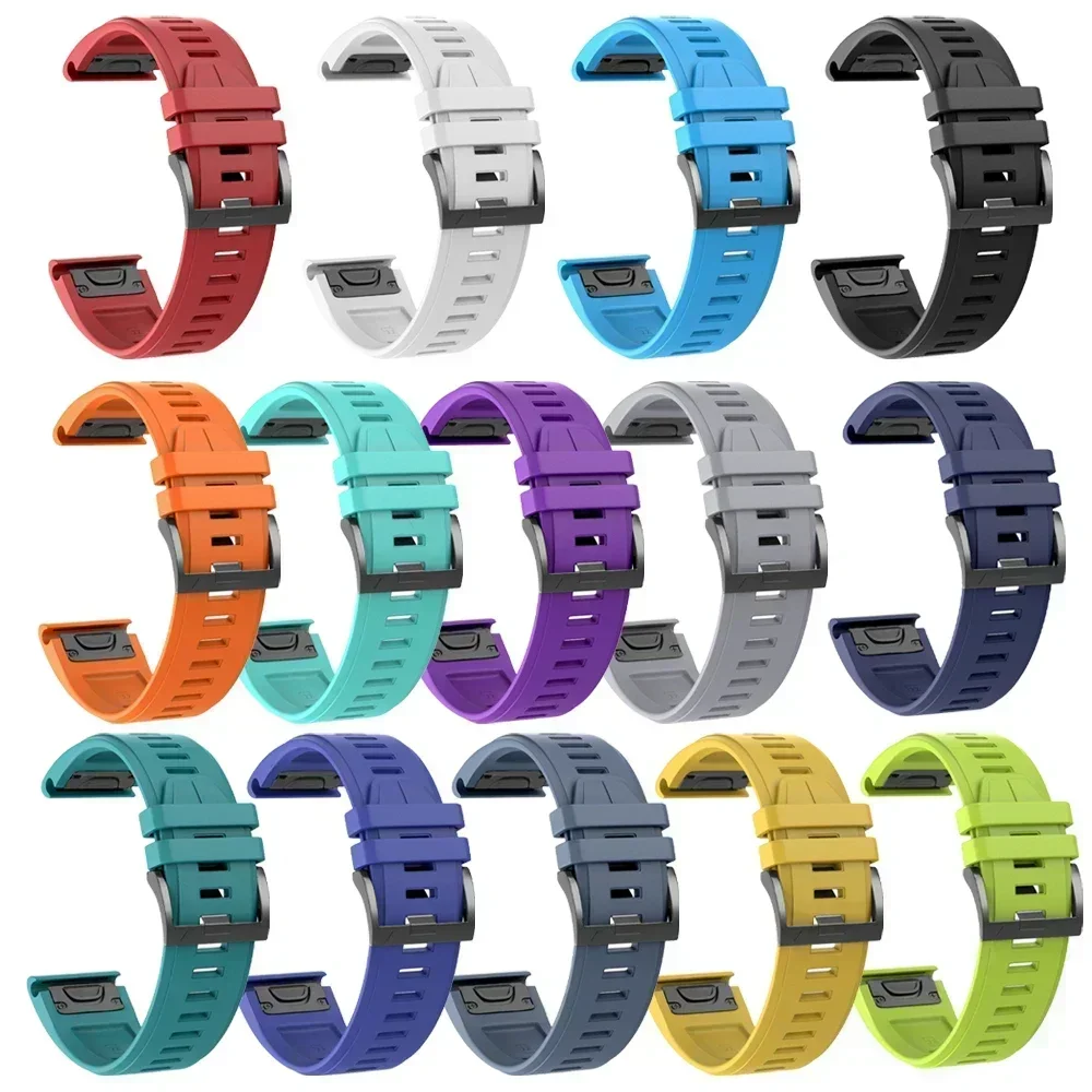 Силиконовый ремешок 22 мм 26 мм для Garmin Fenix 7X 7 Pro Solar/6X 6 Sapphire 5 5X Plus 3 3HR/Epix QuickFit Ремешок для часов 1:1 Официальный ремешок