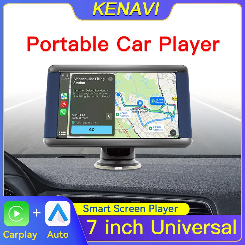 7 Inch Portable Car MP5 Player Smart Stereo Radio Carplay Android Auto Touch Screen Wireless BT FM Universal Multimedia Monitor