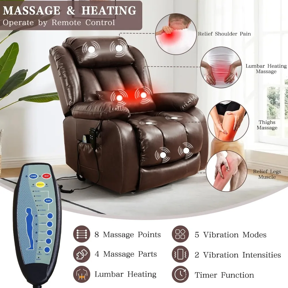 كرسي كرسي رفع مسطح ذو وضع لا نهائي للبالغين، كرسي رفع مزدوج بمحرك لكبار السن مع تدليك وتدفئة، ممتد #6