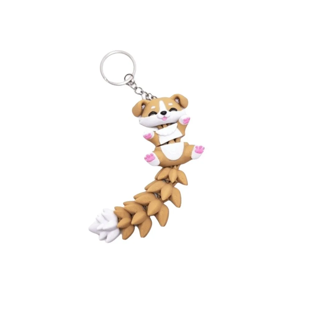 Realistic 3D Printed Animal Movable Joints 3D Printed Keychain Pendant Articulated Creative Design Hanging Decoration