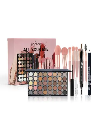 POPFEEL Eye Makeup Set 40 Color Eyeshadow Palette Eyebrow Pencil Eyeliner Pen Mascara With A Set Of Makeup Brushes Eye Cosmetics