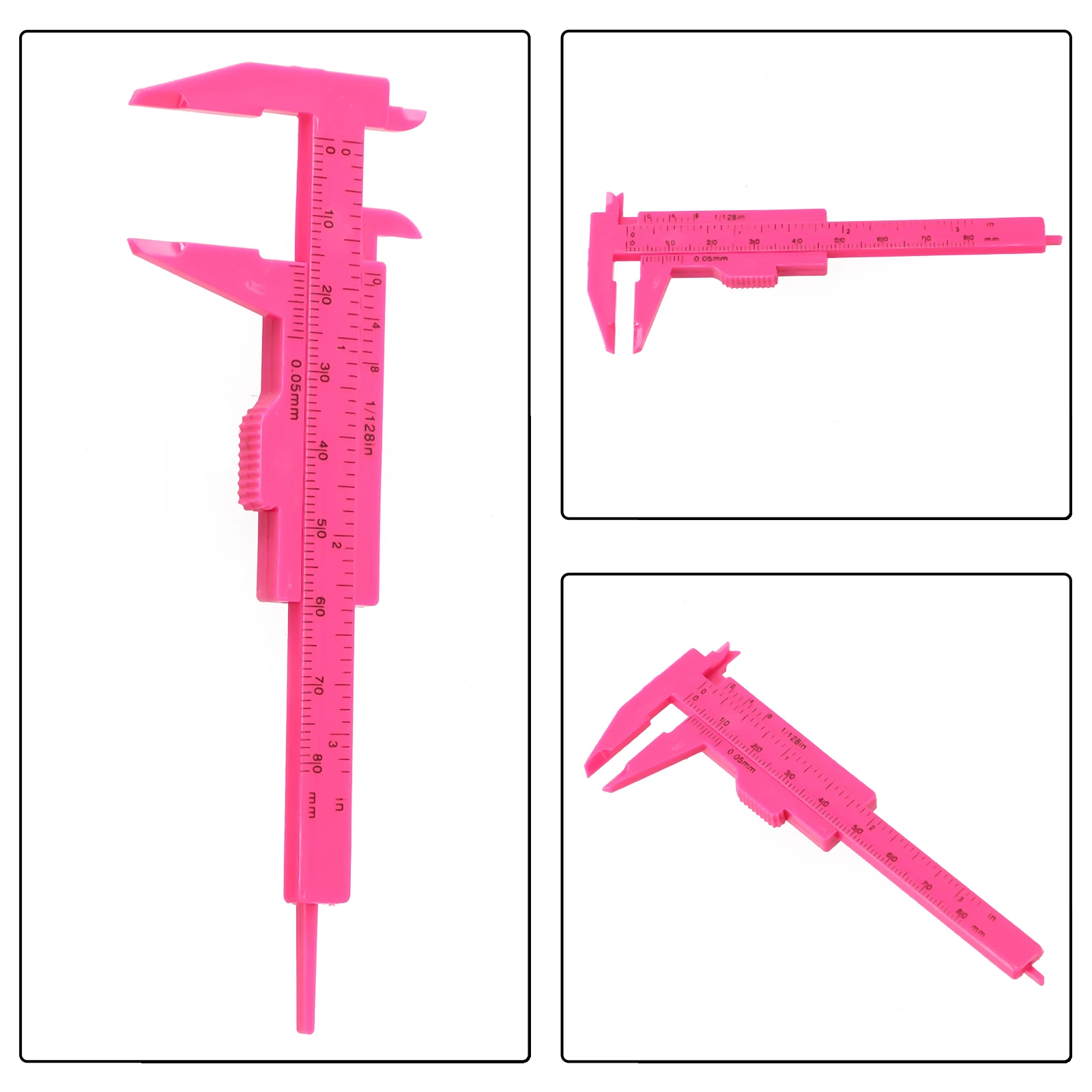 1PCS Plastica Portatile Mini Scorrevole Vernier Calibro 0-80mm Doppia Regola Bilancia Vernier Calibro Studente Quadrante Micrometro