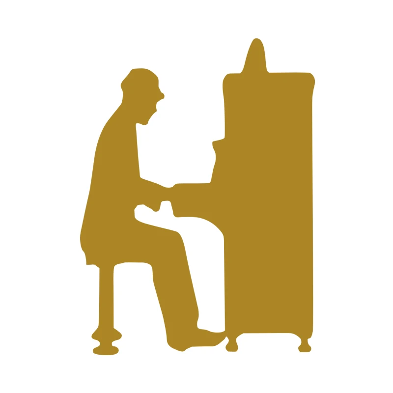 Custom Size Piano Man Vinyl Decal Sticker – Musical Instrument for Light Switch, Car Window, Laptop – Classic Music Home Decor