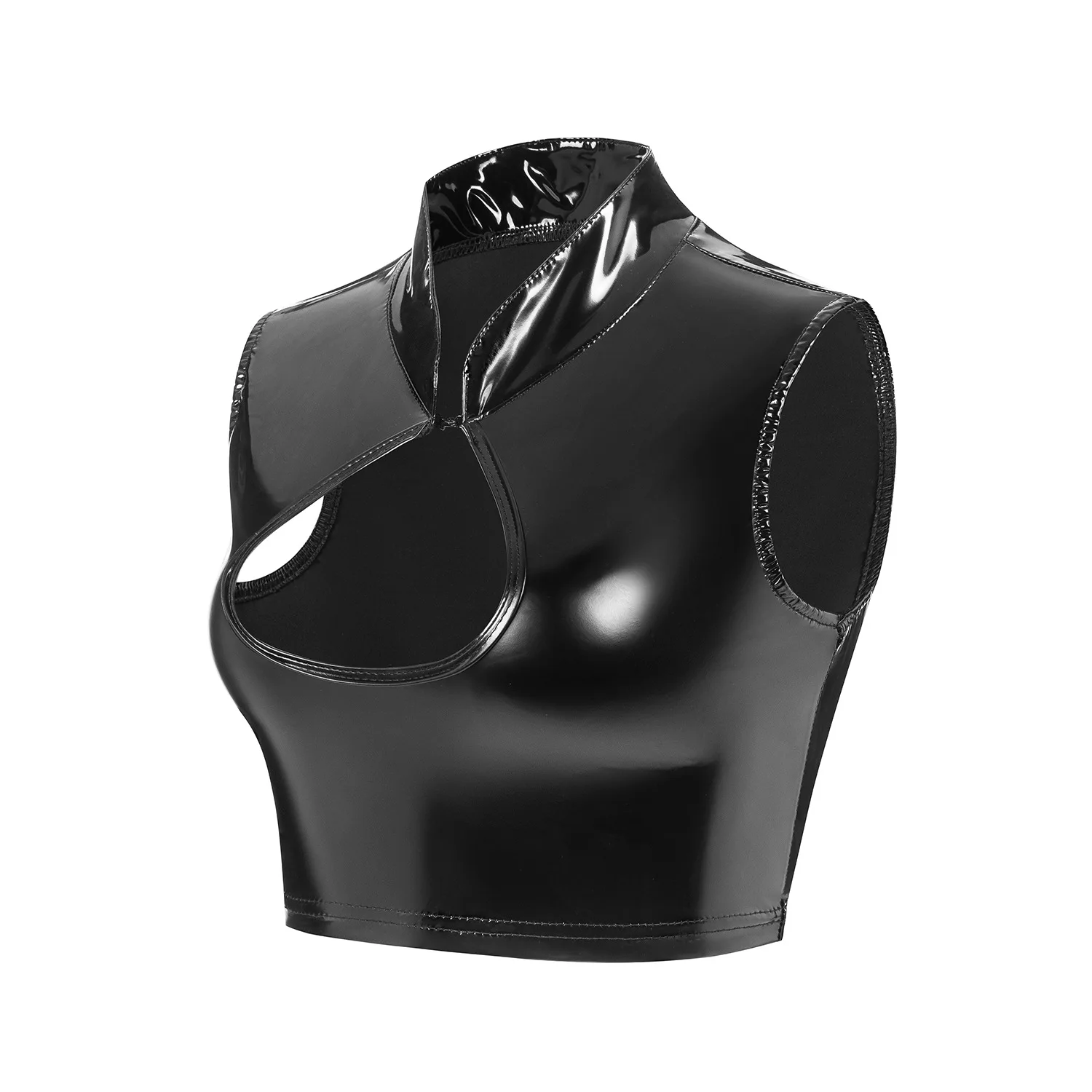 Leather Tank Crop Tops Womens Sexy Short Camisole Black Red Slim Elastic Tanks Solid Color Vest Summer Skinny Camis Clubwear