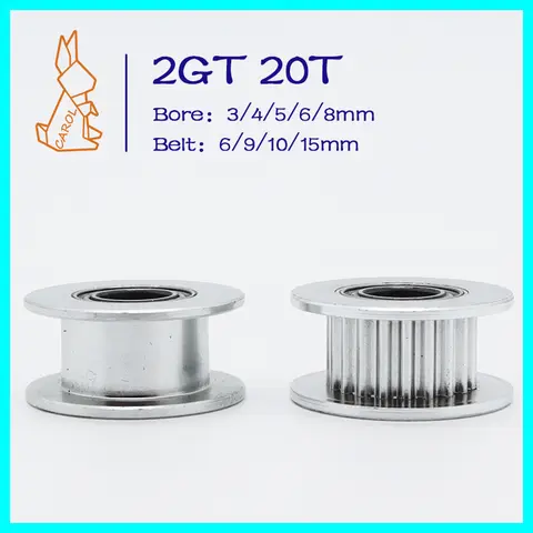 20Teeth 2GT 아이들러 풀리 보어 3/4/5/6/8mm 베어링 벨트 폭 6/9/10/15mm 타이밍 풀리 GT2 20T 3D 프린터 Synchronou Idler