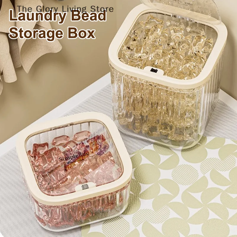 

1pc Durable Moisture-Proof Laundry Powder Box, Large Capacity Laundry Pods Container, Scent Beads Organizer