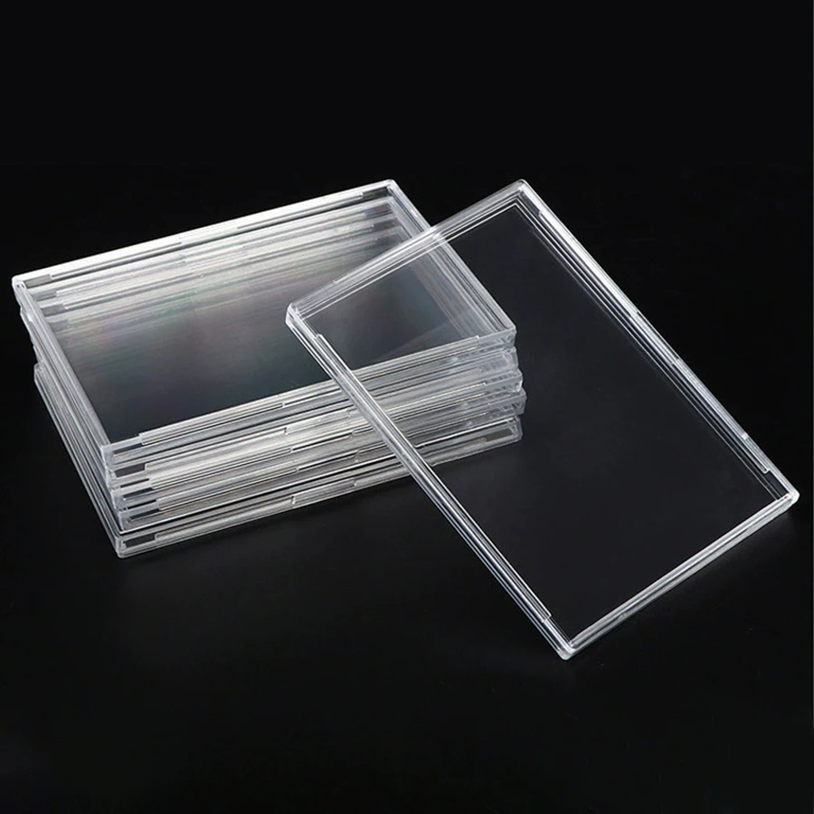 9pcs Hard Acrylic Transparent Card Storage Box Star Card Collection Accessories Toploader Sleeves Clear Rigid Protectors